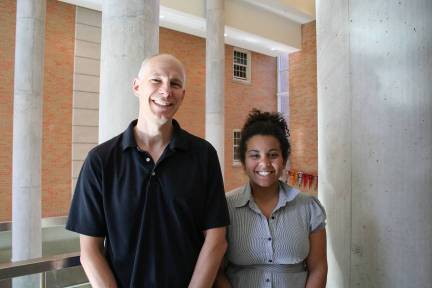 Raven Pena with research mentor Dr. Ed Dzialowski