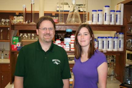 Coreen Manley with research mentor Dr. Lee Hughes
